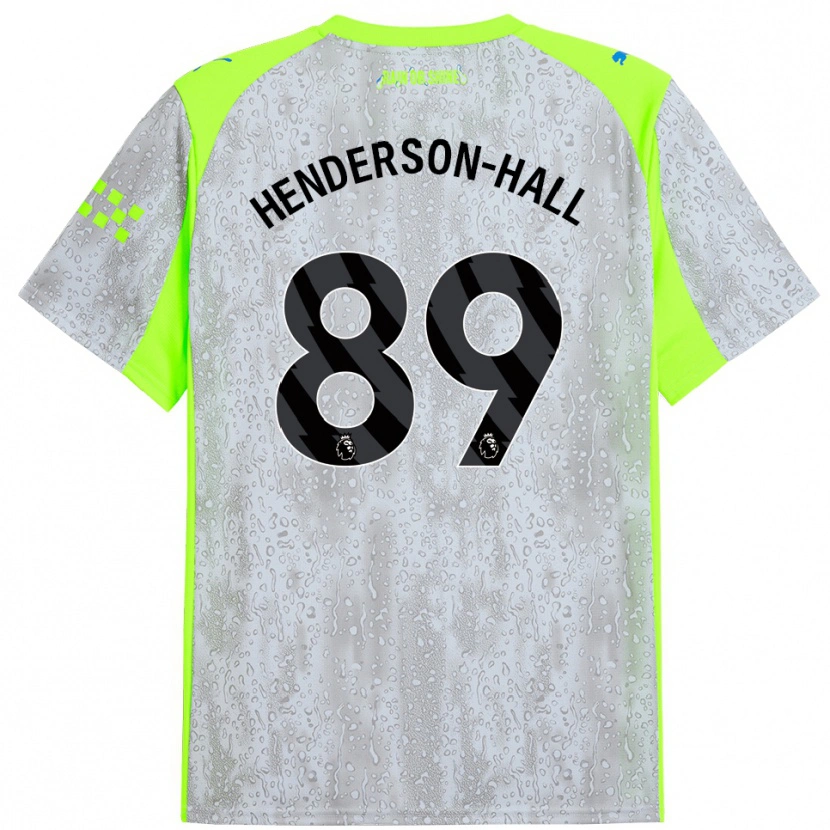 Danxen Criança Camisola Matty Henderson-Hall #89 Cinza Amarelo Terceiro 2025/26 Camisa