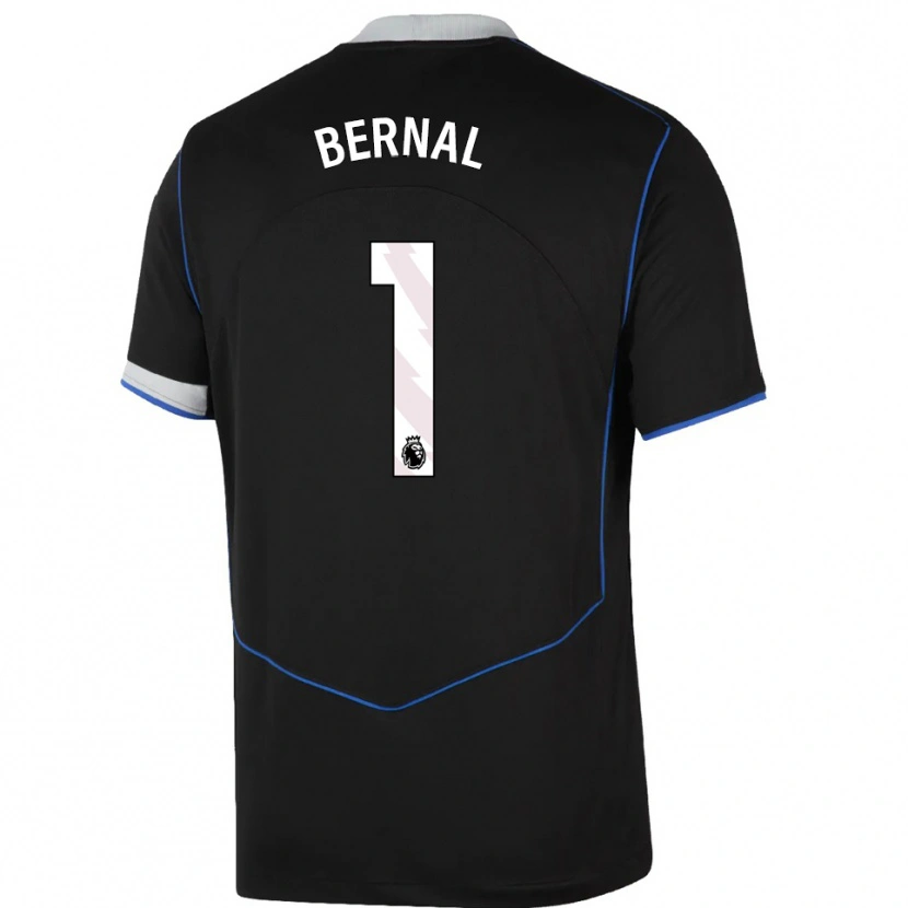 Danxen Criança Camisola Freddy Bernal #1 Preto Azul Prata Terceiro 2025/26 Camisa