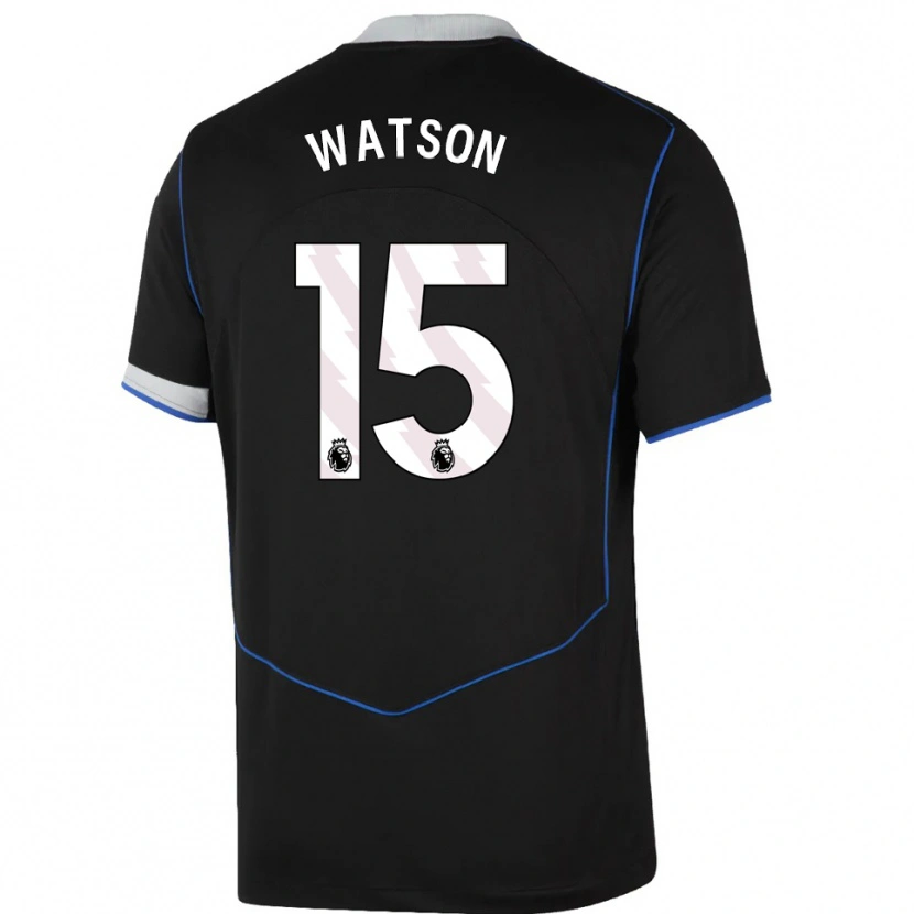 Danxen Criança Camisola Reggie Watson #15 Preto Azul Prata Terceiro 2025/26 Camisa