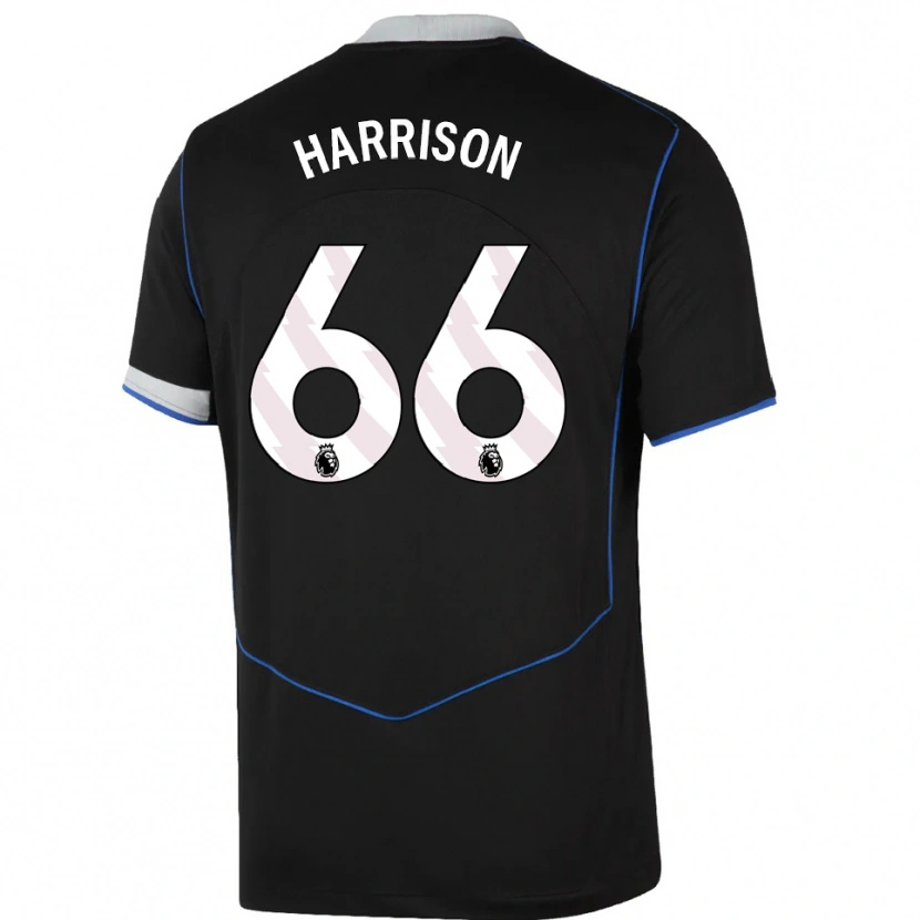 Danxen Criança Camisola Ollie Harrison #66 Preto Azul Prata Terceiro 2025/26 Camisa