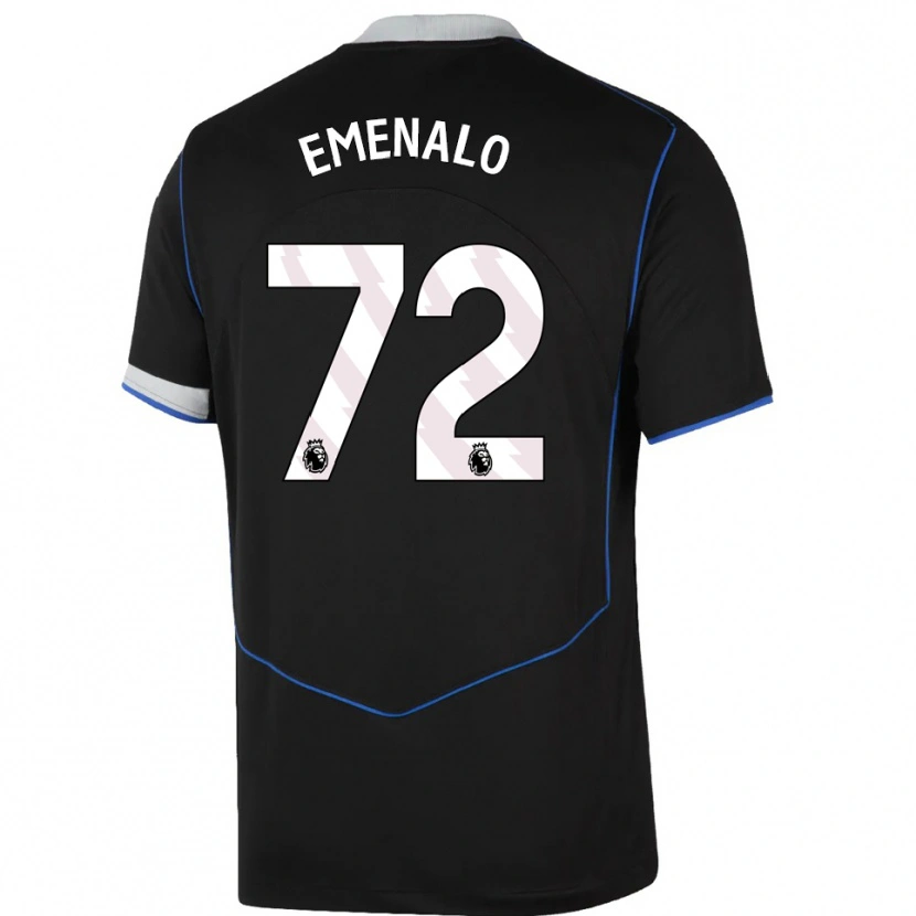 Danxen Criança Camisola Landon Emenalo #72 Preto Azul Prata Terceiro 2025/26 Camisa