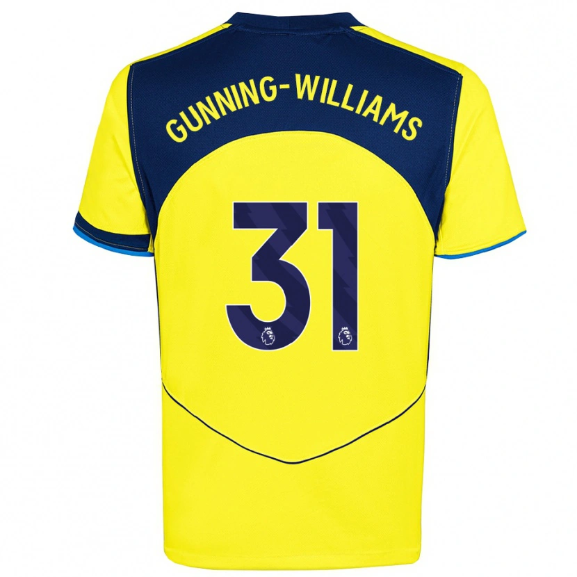 Danxen Criança Camisola Lenna Gunning-Williams #31 Amarelo Marinho Terceiro 2025/26 Camisa