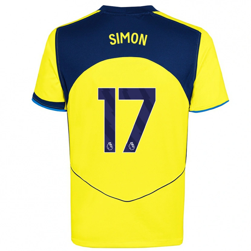 Danxen Criança Camisola Kyah Simon #17 Amarelo Marinho Terceiro 2025/26 Camisa