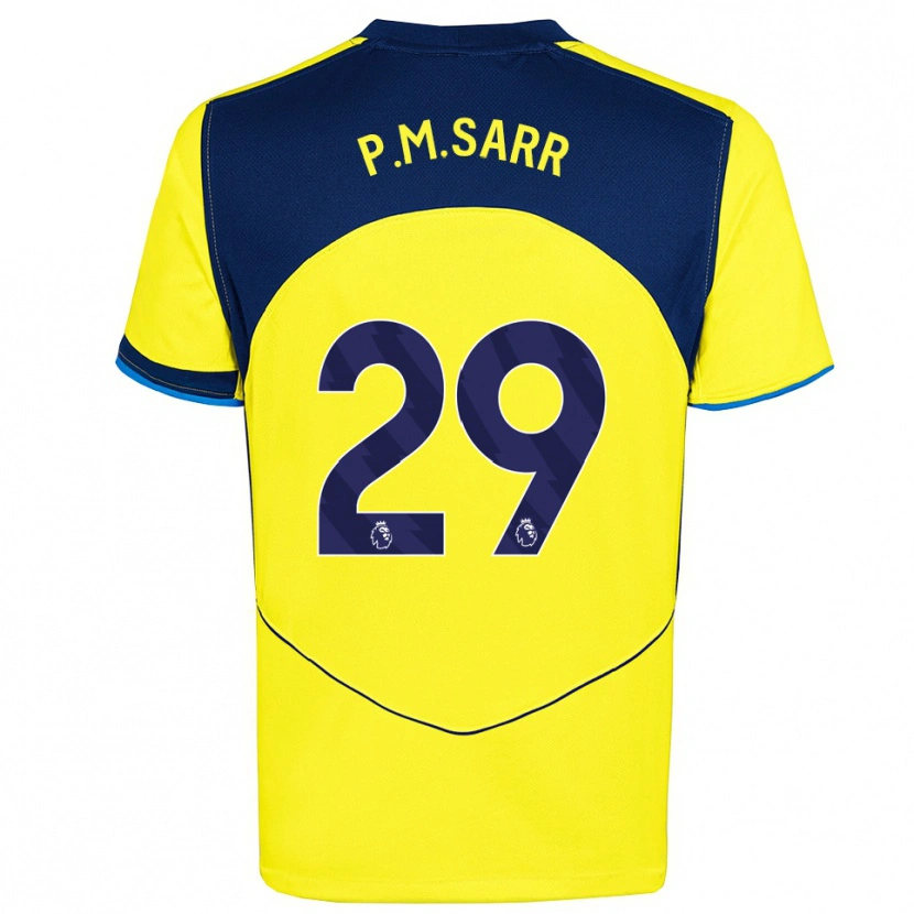 Danxen Criança Camisola Pape Matar Sarr #29 Amarelo Marinho Terceiro 2025/26 Camisa