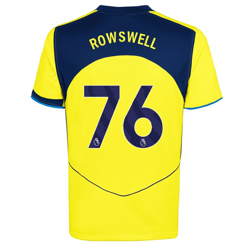 Danxen Criança Camisola James Rowswell #76 Amarelo Marinho Terceiro 2025/26 Camisa