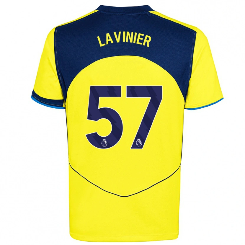 Danxen Criança Camisola Marcel Lavinier #57 Amarelo Marinho Terceiro 2025/26 Camisa