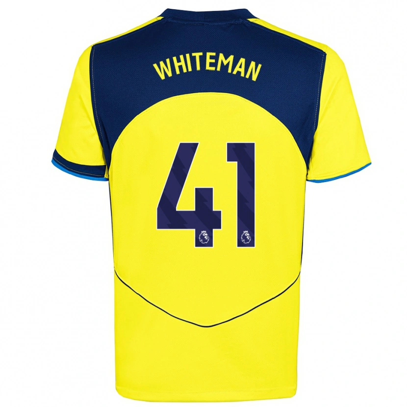 Danxen Criança Camisola Alfie Whiteman #41 Amarelo Marinho Terceiro 2025/26 Camisa