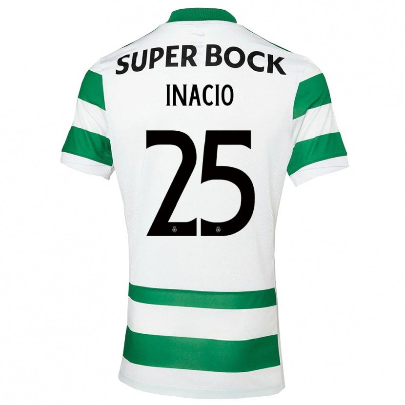 Danxen Homem Camisola Gonçalo Inácio #25 Verde Branco Principal 2025/26 Camisa