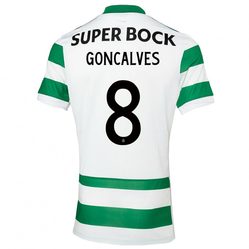Danxen Homem Camisola Pedro Gonçalves #8 Verde Branco Principal 2025/26 Camisa