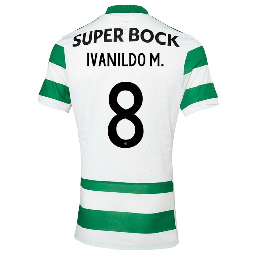 Danxen Homem Camisola Ivanildo #8 Verde Branco Principal 2025/26 Camisa
