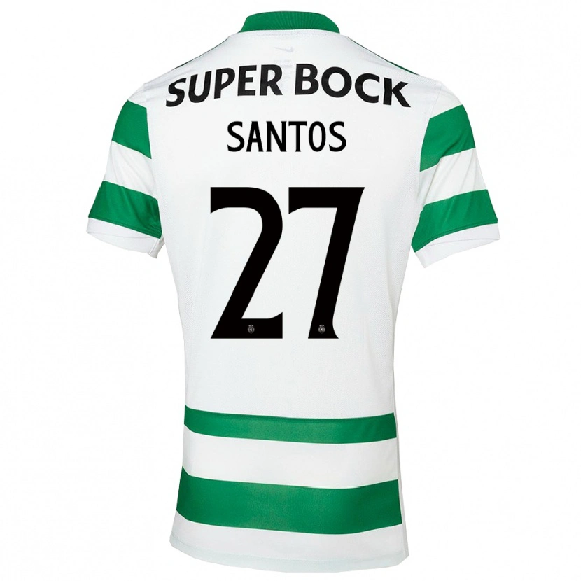Danxen Homem Camisola Alisson Santos #27 Verde Branco Principal 2025/26 Camisa