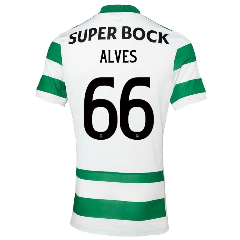 Danxen Homem Camisola Miguel Alves #66 Verde Branco Principal 2025/26 Camisa