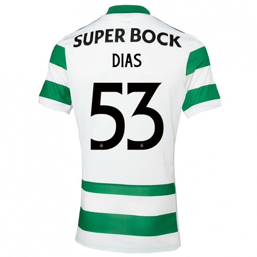 Danxen Homem Camisola Rodrigo Dias #53 Verde Branco Principal 2025/26 Camisa