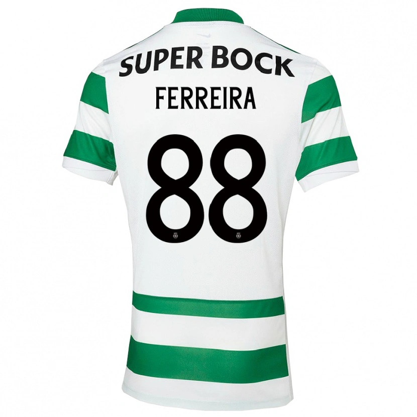 Danxen Homem Camisola Tiago Ferreira #88 Verde Branco Principal 2025/26 Camisa