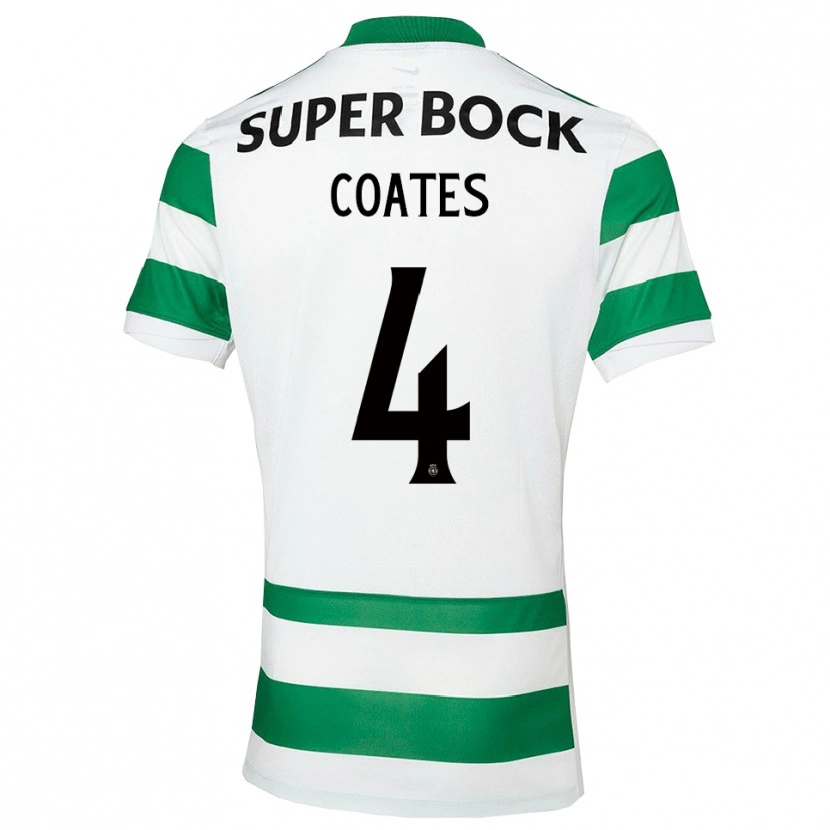 Danxen Homem Camisola Sebastian Coates #4 Verde Branco Principal 2025/26 Camisa