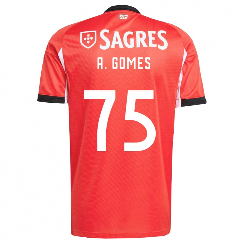Danxen Homem Camisola André Gomes #75 Vermelho Branco Principal 2025/26 Camisa