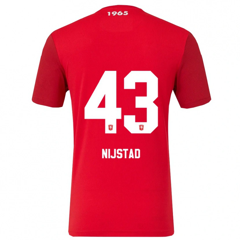 Danxen Homem Camisola Ruud Nijstad #43 Vermelho Branco Principal 2025/26 Camisa