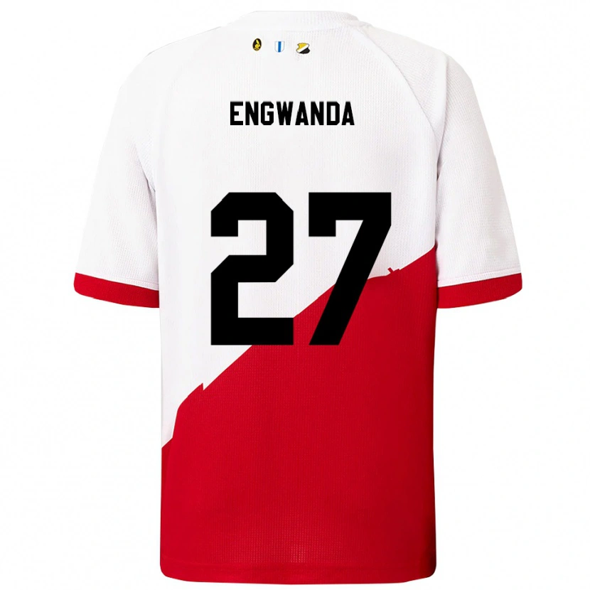 Danxen Homem Camisola Alonzo Engwanda #27 Branco Vermelho Principal 2025/26 Camisa