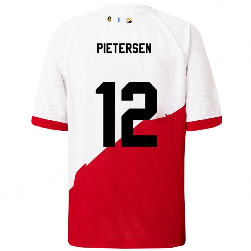 Danxen Homem Camisola Stan Pietersen #12 Branco Vermelho Principal 2025/26 Camisa