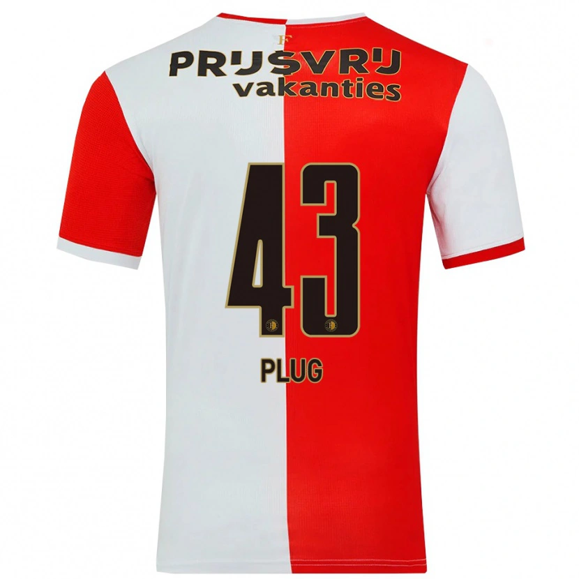 Danxen Homem Camisola Jan Plug #43 Vermelho Branco Principal 2025/26 Camisa