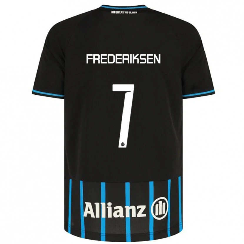 Danxen Homem Camisola Rebekka Frederiksen #7 Preto Azul Principal 2025/26 Camisa