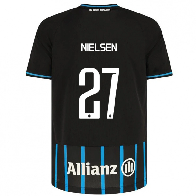 Danxen Homem Camisola Casper Nielsen #27 Preto Azul Principal 2025/26 Camisa