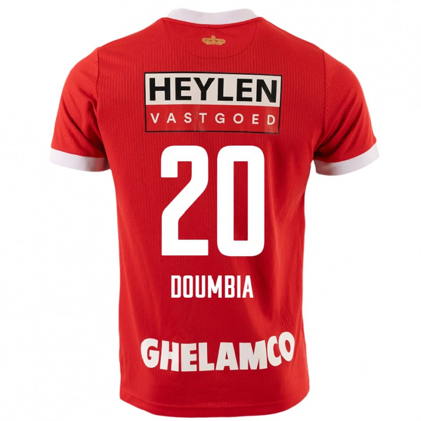 Danxen Homem Camisola Mahamadou Doumbia #20 Vermelho Branco Principal 2025/26 Camisa