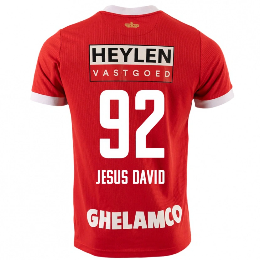Danxen Homem Camisola Gabriel Jesus David #92 Vermelho Branco Principal 2025/26 Camisa