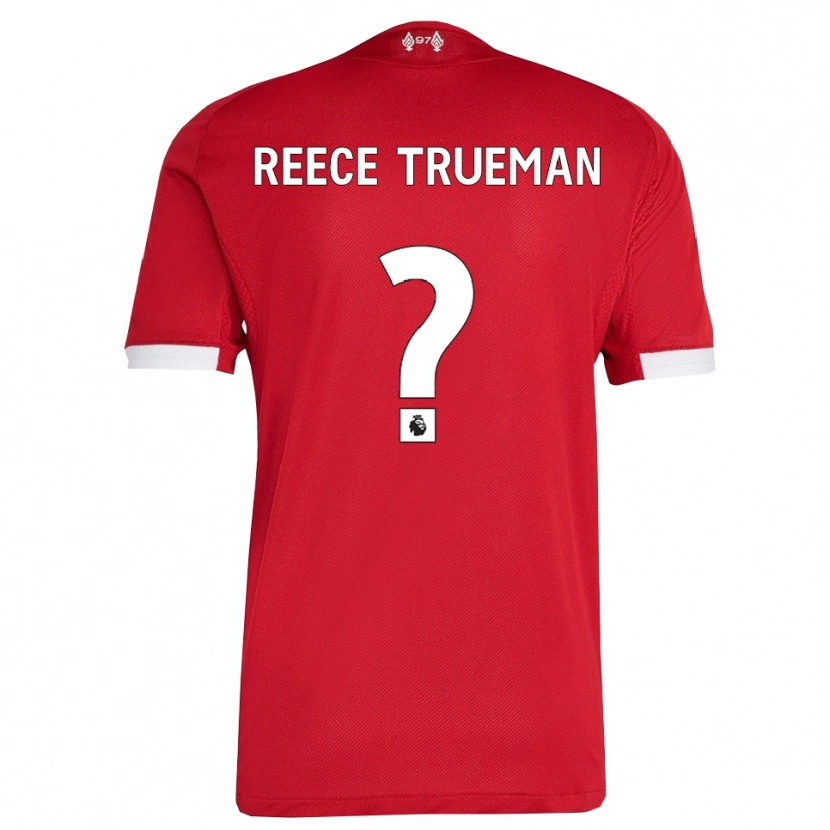 Danxen Homem Camisola Reece Trueman #0 Vermelho Branco Principal 2025/26 Camisa