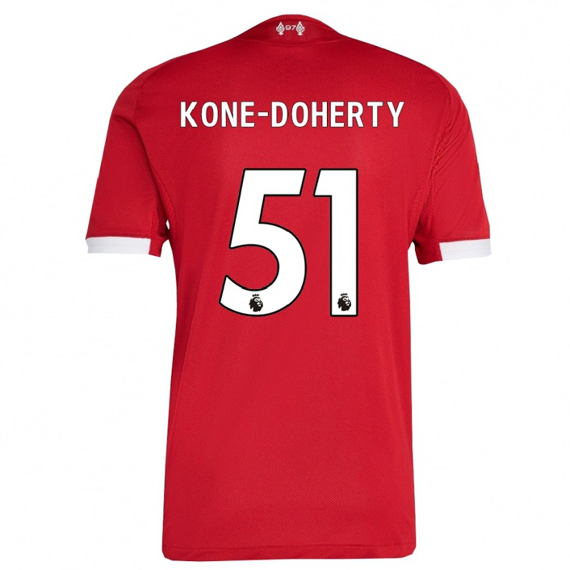 Danxen Homem Camisola Trent Kone-Doherty #51 Vermelho Branco Principal 2025/26 Camisa