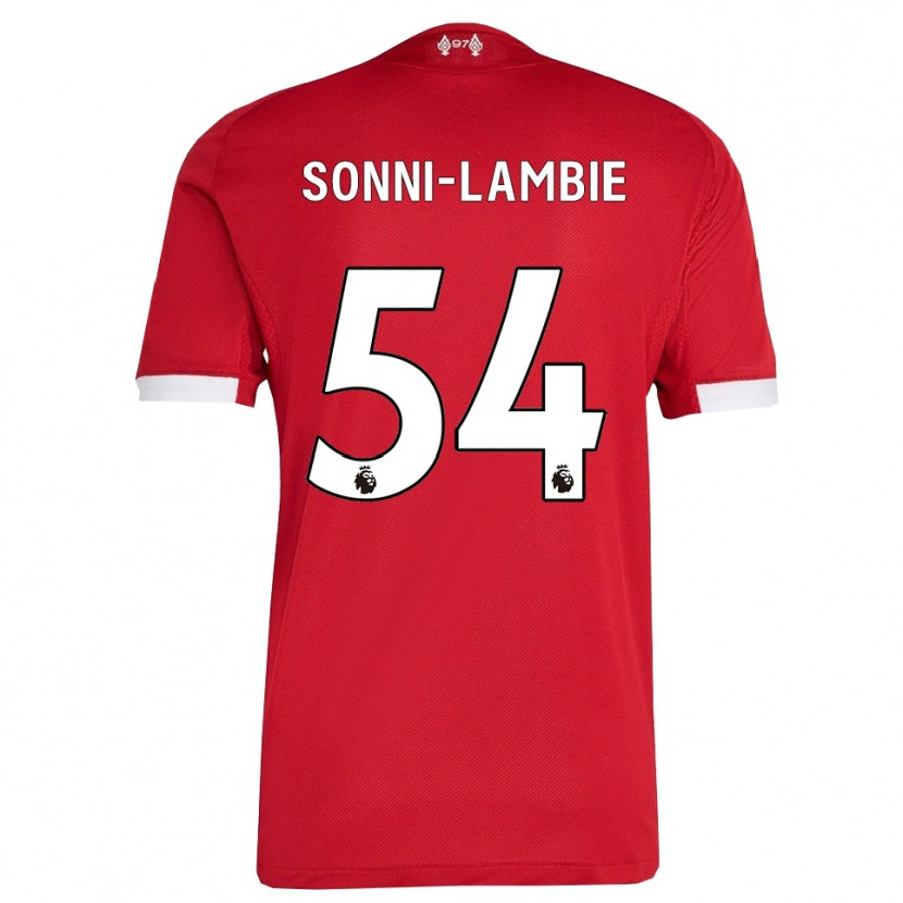 Danxen Homem Camisola Joshua Sonni-Lambie #54 Vermelho Branco Principal 2025/26 Camisa