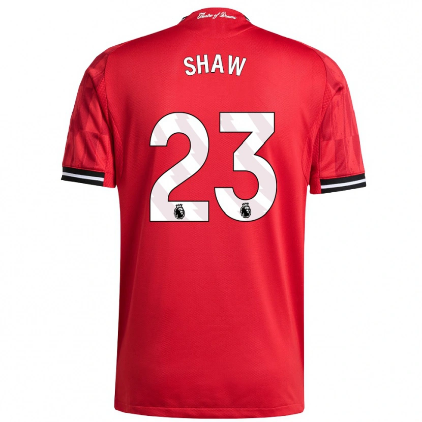 Danxen Homem Camisola Luke Shaw #23 Vermelho Preto Branco Principal 2025/26 Camisa