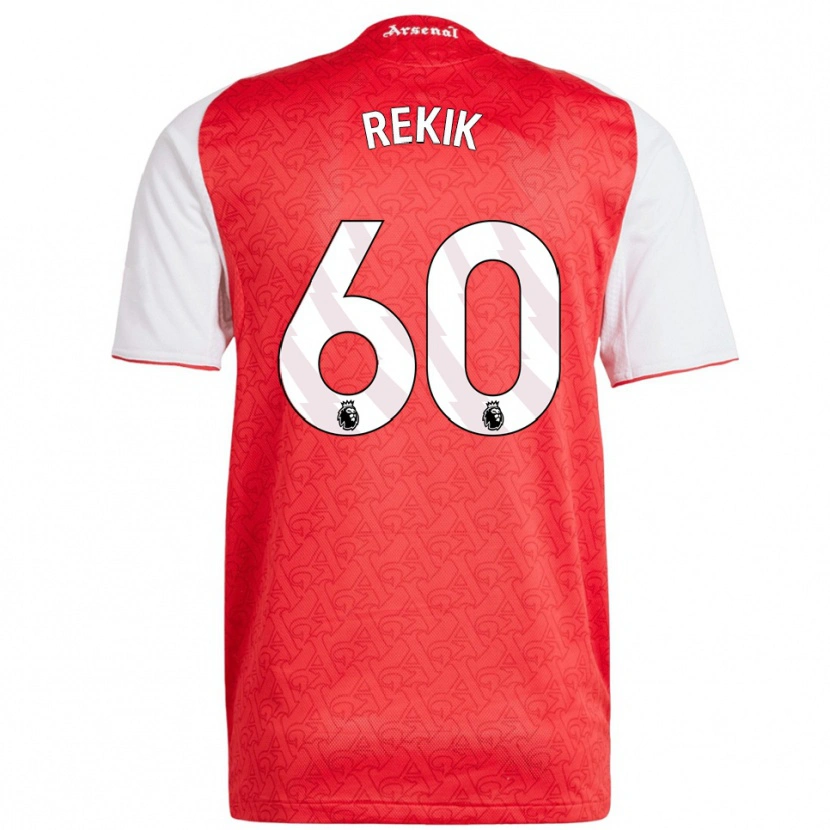 Danxen Homem Camisola Omar Rekik #60 Vermelho Branco Principal 2025/26 Camisa