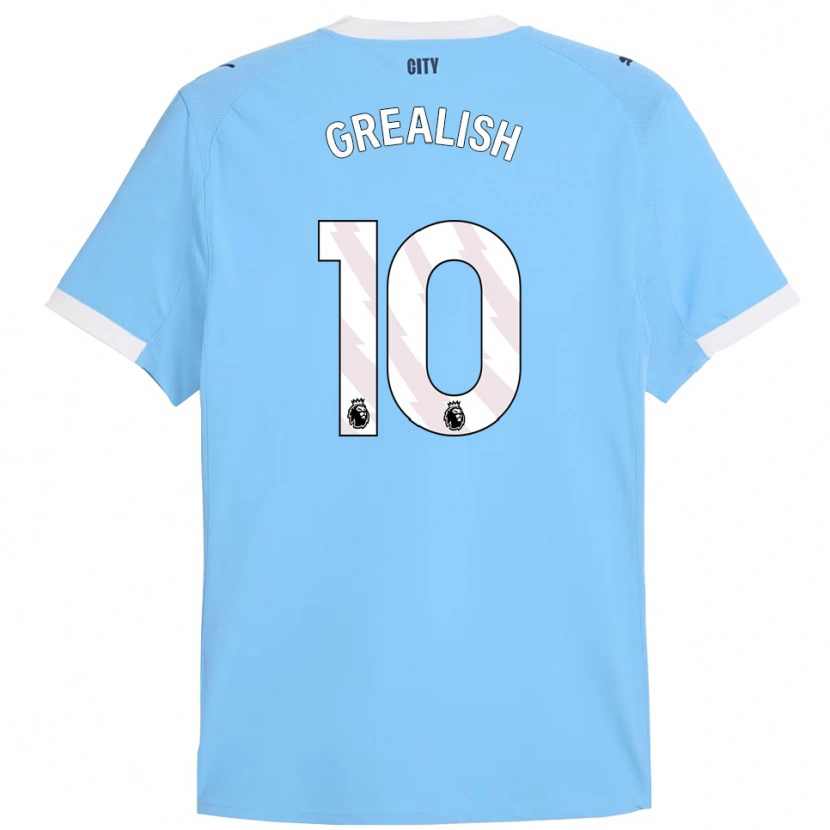 Danxen Homem Camisola Jack Grealish #10 Azul Celeste Branco Principal 2025/26 Camisa