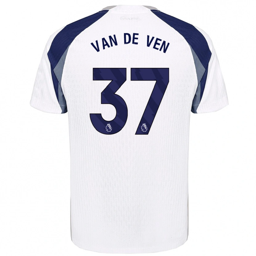 Danxen Homem Camisola Micky Van De Ven #37 Branco Marinho Principal 2025/26 Camisa