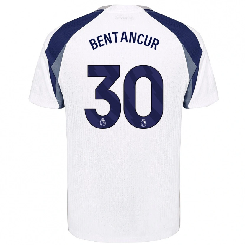 Danxen Homem Camisola Rodrigo Bentancur #30 Branco Marinho Principal 2025/26 Camisa