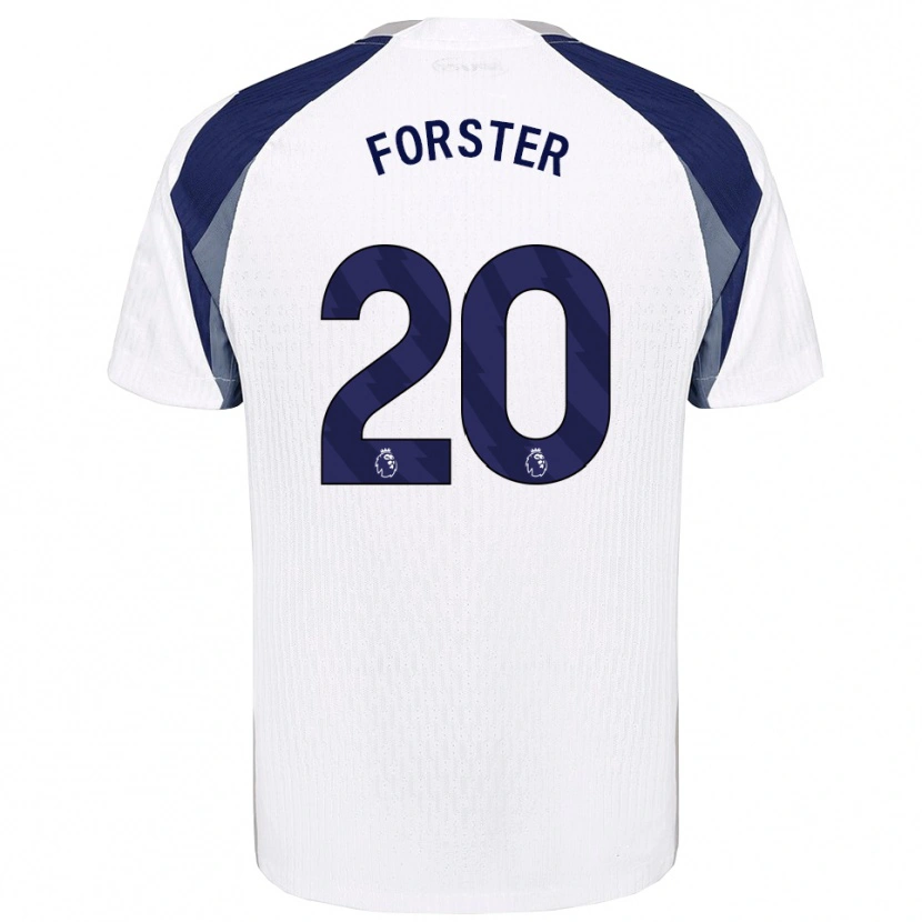 Danxen Homem Camisola Fraser Forster #20 Branco Marinho Principal 2025/26 Camisa