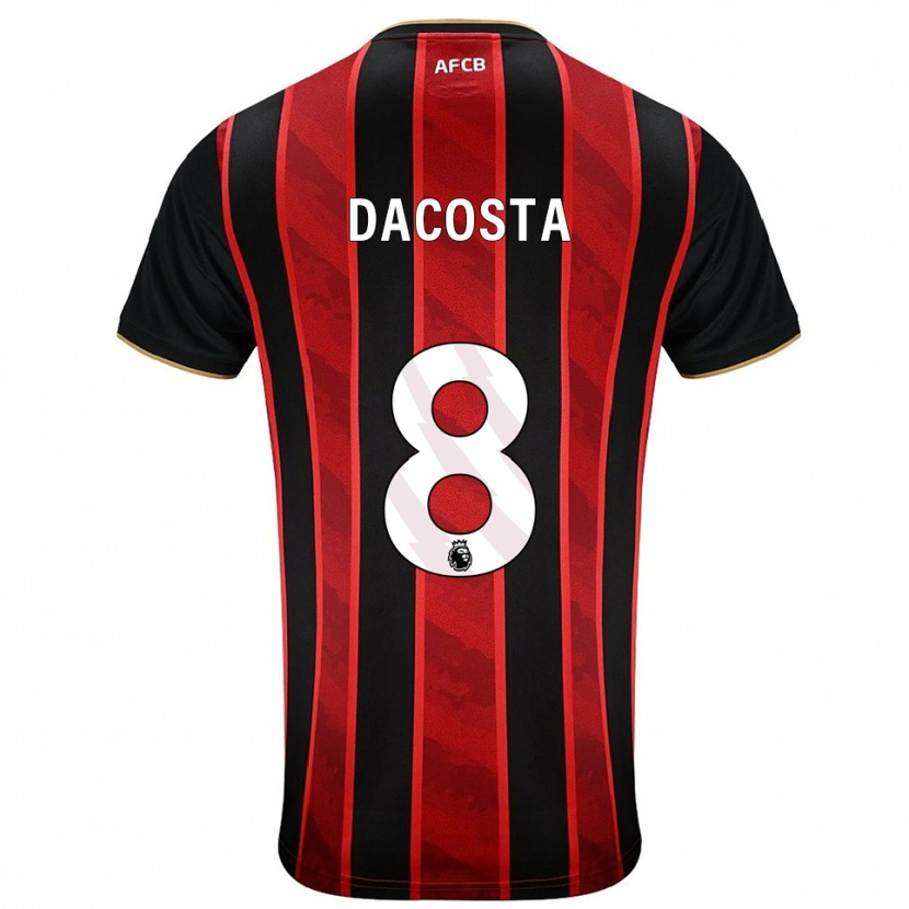 Danxen Homem Camisola Malcom Dacosta #8 Vermelho Preto Principal 2025/26 Camisa