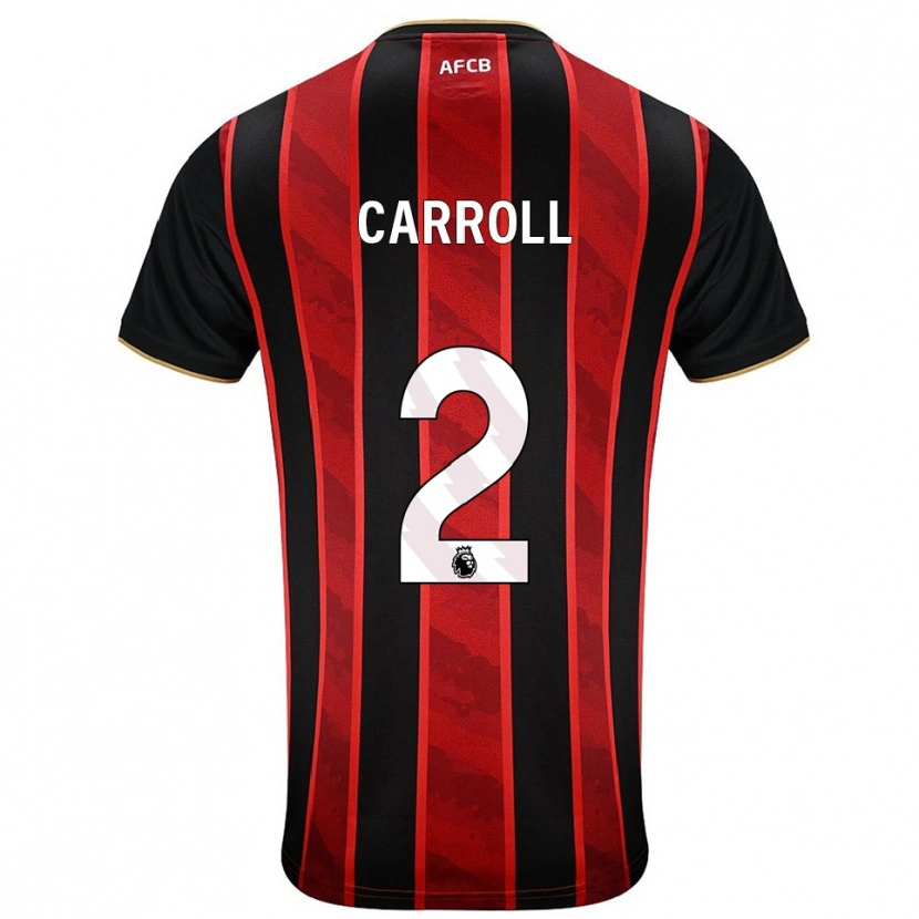 Danxen Homem Camisola Ryan Carroll #2 Vermelho Preto Principal 2025/26 Camisa