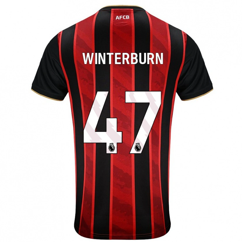 Danxen Homem Camisola Ben Winterburn #47 Vermelho Preto Principal 2025/26 Camisa