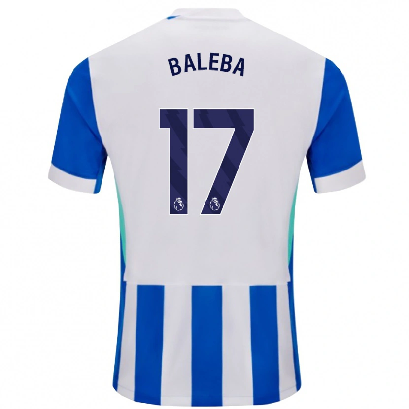 Danxen Homem Camisola Carlos Baleba #17 Azul Branco Principal 2025/26 Camisa