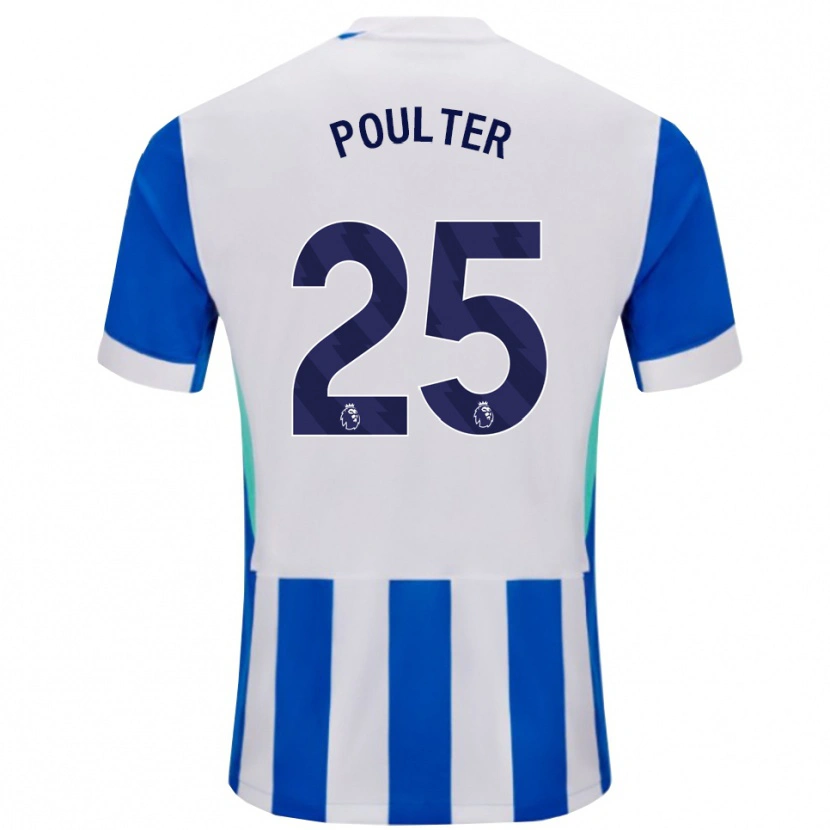 Danxen Homem Camisola Hannah Poulter #25 Azul Branco Principal 2025/26 Camisa