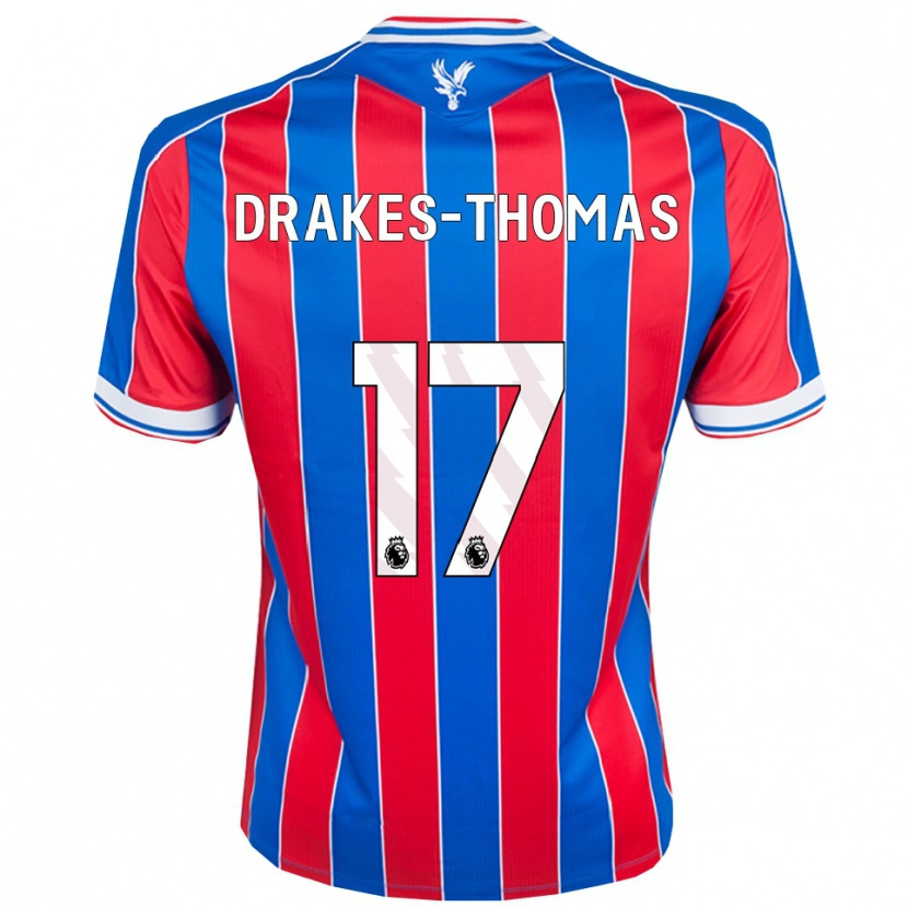 Danxen Homem Camisola Joél Drakes-Thomas #17 Azul Vermelho Branco Principal 2025/26 Camisa