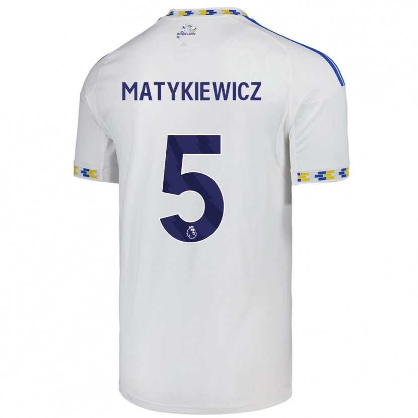 Danxen Homem Camisola Luke Matykiewicz #5 Branco Azul Principal 2025/26 Camisa