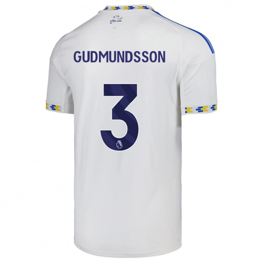 Danxen Homem Camisola Gabriel Gudmundsson #3 Branco Azul Principal 2025/26 Camisa