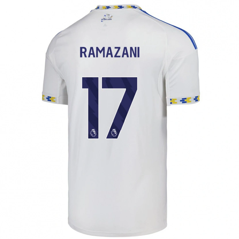 Danxen Homem Camisola Largie Ramazani #17 Branco Azul Principal 2025/26 Camisa