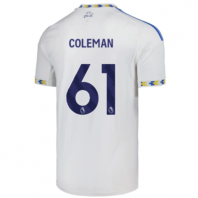 Danxen Homem Camisola Cian Coleman #61 Branco Azul Principal 2025/26 Camisa