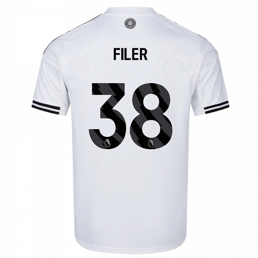 Danxen Homem Camisola Maddie Filer #38 Branco Preto Principal 2025/26 Camisa