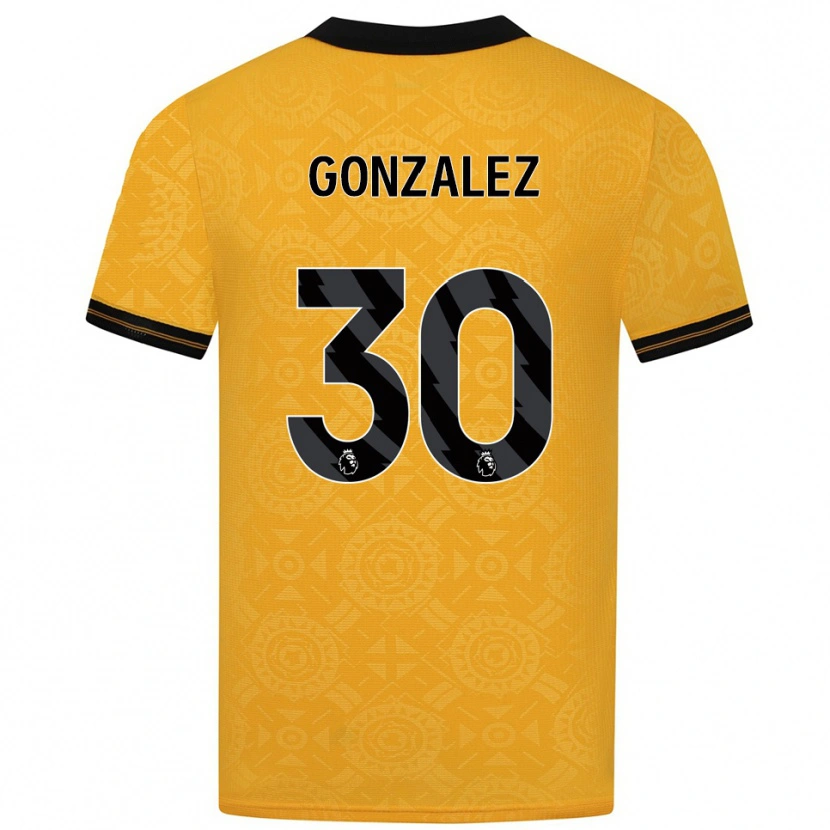 Danxen Homem Camisola Enso González #30 Amarelo Preto Principal 2025/26 Camisa