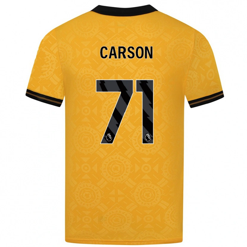 Danxen Homem Camisola Hayden Carson #71 Amarelo Preto Principal 2025/26 Camisa
